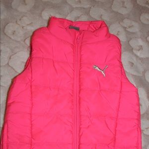 Girls Pink/Silver Puma Vest